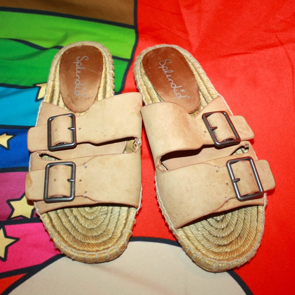 COPY - SPLENDID Blake Espadrille Slide Sandals Double Buckle 🌵8